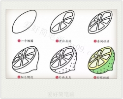 簡單六步畫檸檬簡筆畫